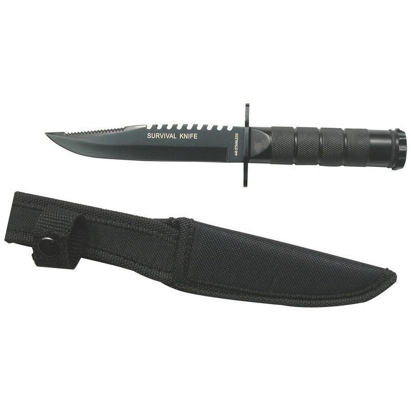 Whetstone Tactical Survival Hunting Knife, Black - $7 (Free S/H over $25)