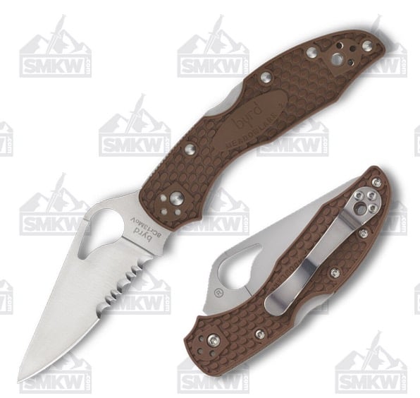 Spyderco Byrd Meadowlark 2 Partially Serrated Blade Brown FRN Handles - $30.10 (Free S/H over $75, excl. ammo)