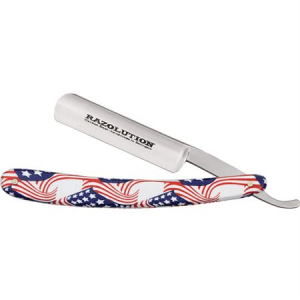 Simba Tec Razolution Straight Razors 88113 Razolution Straight Razor with Red, white and Blue Stars and Stripes Composition Handle