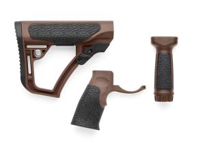 Daniel Defense Collapsible Stock, Pistol Grip, Vertical Foregrip Combo Kit Mil-Spec Diameter AR-15, LR-308 Carbine Polymer - 236536