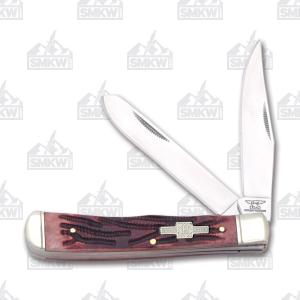 Rough Rider Stag Bone Trapper 4.125" with Stag Bone Handle and Satin Finish 440A Stainless Steel Blades Model RR154