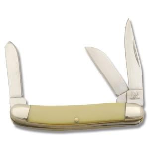 Rough Rider Miniature Stockman 2" with Yellow Composition Handle and 440A Stainless Steel Plain Edge Blades Model RR811