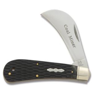 Rough Rider Hawkbill 4"  with Coal Black Jigged Bone Handle and 440A Stainless Steel Plain Edge Blade Modell RR1143