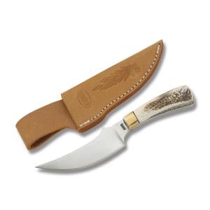 Marbles Upswept Skinner with Stag Handles and 440A Stainless Steel 4.25" Skinner Plain Edge Blade Model MR800