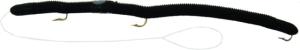 Kelly's Pier Boy Special Pre-Rigged Plastic Worm, 5 1/2in, 3 Number 6 Hooks, Blackberry Black, PBS101-BBB