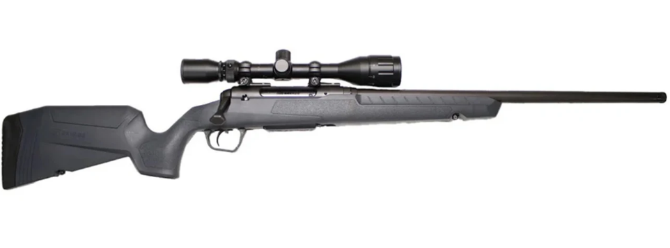 Savage AXIS II 350 Legend 22" Heavy Barrel 4rd Rifle w/ 4-12x40mm Scope, Black/Synthetic Gray Stock