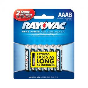 Rayovac 824-6D ALK AAA CARD Battery 6-Pack