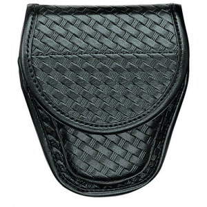 Bianchi 7900 Covered Handcuff Case | Hi Gloss | 1: Hiatt 2003-H/2005-H, Peerless 730C/750C/700C, S&W 100 | Leather/Brass | LAPoliceGear.com