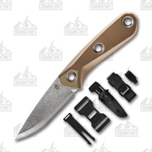 Gerber Principle Fixed Blade, Drop Point, Stonewashed, Coyote Brown Handles