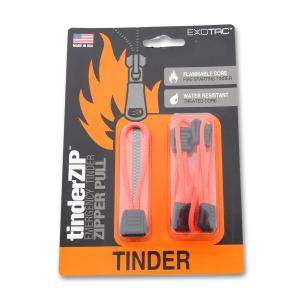 Exotac Orange TinderZip Emergency Tinder Zipper Pull