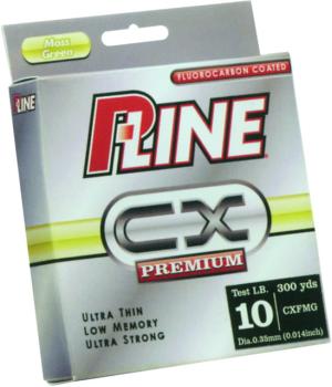 P-Line CX Premium Fluorocarbon-Coated Mono Filler Spool 10lb 300yd Moss Green, CXFMG-10