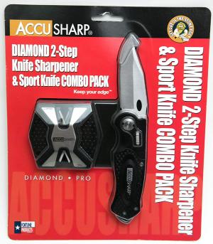 AccuSharp Paraforce Lockback Knife &amp; 2-Step Sharpener Combo Orange