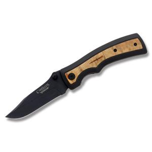 Camillus Slick with Vulcanized Rubber Handle and AUS-8 Stainless Steel 3.375" Drop Point Plain Edge Blade Model 19076