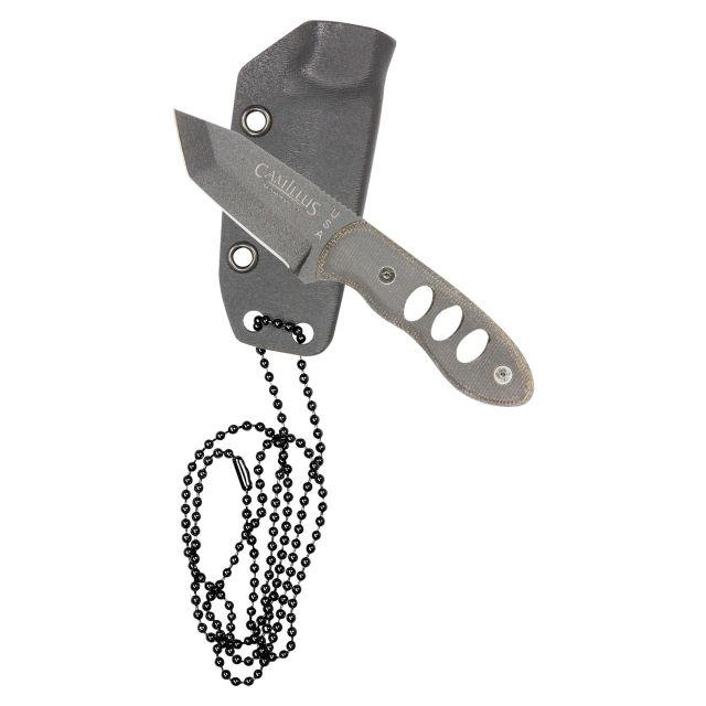 Camillus Knives 2.5in. Blade Choker Tanto Knife, Kydex-1095 Sheath 196239