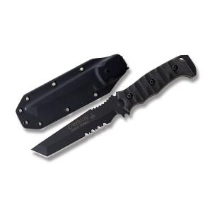 Camillus DAGR Fixed Blade with Black G-10 Handle and Black Coated 1095 Carbon Steel 4.875" Tanto Tip Partially Serrated Edge Blade with Black Molded Plastic Sheath Model 19239