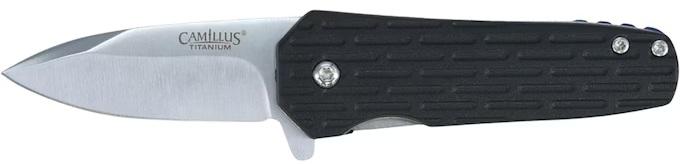 Camillus Wedge Pocket Knife 2.25" Drop Point 420 Satin Blade GFN Handle Black