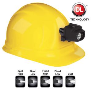 Nightstick NSP4608BC Dual Light Headlamp with Hard Hat Clip 100/60/90/50/180 Lumens AAA (3) Black