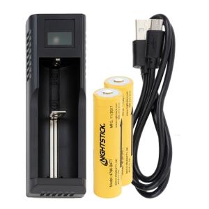Nightstick Dual 18650 3400ma Rechargeable Lithium-ion Batteries W/ External Charger & Cable - 18650-KIT1