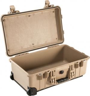 Pelican 1510 Carry On 22x13x9in Wheeled Protector Case, Desert Tan, No Foam 1510-001-190