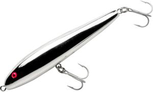 Rebel Lures Rebel Jumpin Minnow, 4 1/2in, 3/4oz, 2 Hooks, Chrome Silver, T20562