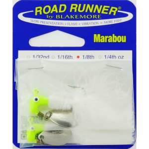 Road Runner Marabou Panfish Jig Lure 1/8 oz 2pk - White