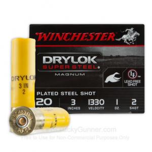 20 Gauge - 3" 1 oz. #2 Steel Shot - Winchester Drylock - 25 Rounds