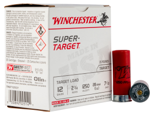 Winchester Super-Target Light Target 12 Gauge 2.75" 1 oz 1250 fps 7.5 Shot TRGT12507 Full Case-250 Rounds