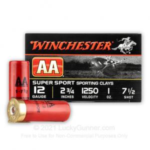 12 Gauge - 2-3/4" 1oz. #7.5 Shot - Winchester AA Super Sport - 250 Rounds