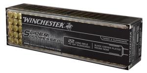 Winchester Super Suppressed .22LR Ammunition 45 Grain Black Copper Plated LRN 1090 fps