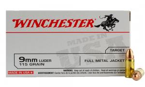 Winchester USA 9mm Luger 115 Grain FMJ, 50 Rounds Q4172