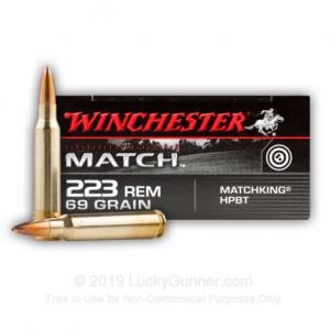 223 Rem - 69 Grain HPBT Sierra Matchking - Winchester - 200 Rounds