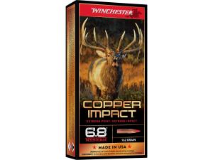 Winchester Copper Impact Ammunition 6.8 Western 162 Grain Copper Extreme Point Polymer Tip Lead-Free - 275437