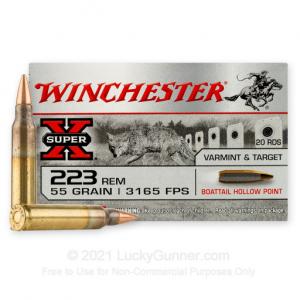223 Rem - 55 Grain BTHP - Winchester Super-X - 500 Rounds