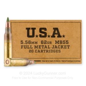 5.56x45 - 62 Grain FMJ M855 - Winchester USA - 1000 Rounds