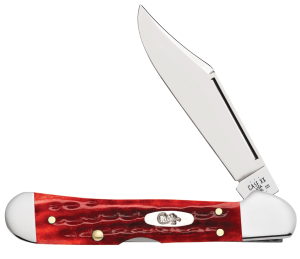 Case Pocket Worn Old Red Corn Cob Jigged Bone Mini CopperLock Folding Knife