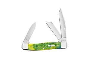 XX Medium Stockman Green Apple Peach Seed Jigged Bone CA27862 Knife