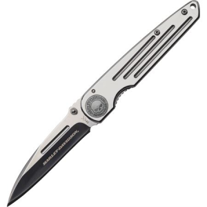 Case XX Knives 52110 Tec X Harley Framelock Folding Pocket Stainless Knife with Grooved Polished Finish Stainless Handles
