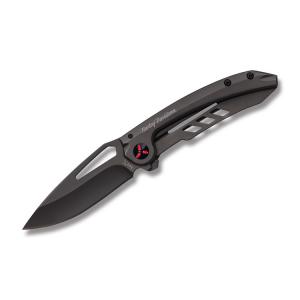 Tec X Harley Davidson TH-1 Framelock with Titanium Coated Stainless Steel Handle and 440 Stainless Steel Spear Point Plain Edge Blades Model 52163