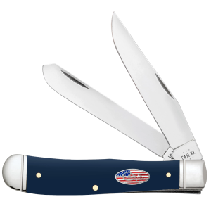 Case Blue Smooth Synthetic Stars and Stripes Trapper Pocket Knife