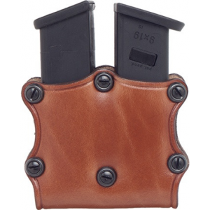 Hunter Leather Double Magazine Pouch Open Top - Single Stack Magazine