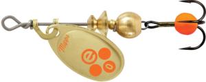 Mepps Aglia-e In-Line Spinner, 1/12 oz, Treble Hook w/Egg Gold Hot Orange, BE0 GHO