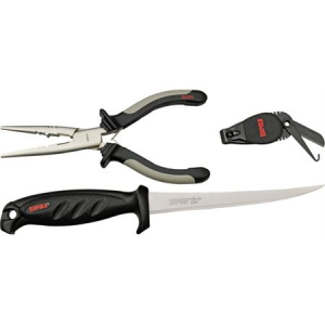 Rapala Knives 07308 Combo Pack with Black & Gray Soft Rubber Grip Handle