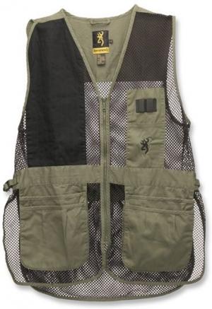 Browning Trapper Creek Mesh Shooting Vests, Sage/Black, M, Right Hand 3050265402