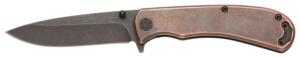 Browning Rivet Folder 3in Knife, Drop Point, D2 Steel Blade, Laminate Handle, Copper, 3220473
