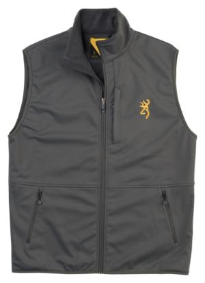 Browning Soft Shell Vest - Mens, Carbon Gray, Large, 3053107903