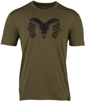 Browning Ram Logo SS Perf Camp Shirt - Men's, Green, Large, 304776403