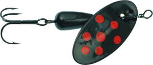 Panther Martin In-Line Spinner, #6, 1/4 oz, Spotted Black with Fluorescent, 6PMBFL