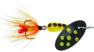 Panther Martin Classic Patterns In-Line Spinner, #4, 1/8 oz, Spotted Fly Black & Yellow, 4PMSPF-BY