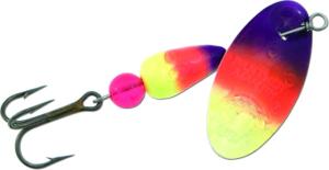 Panther Martin FishSeeUV In-Line Spinner, #6, 1/4oz, Chartreuse/Orange/Purple, 6PMUV-COP