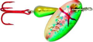 Panther Martin Holographic Red Hook In-Line Spinner, #6, 1/4oz, Spotted Blue, 6PMHRH-SPB